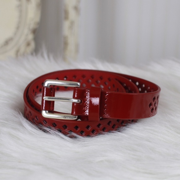 Calvin Klein Accessories - Calvin Klein Red Patent Leather Belt NWOT